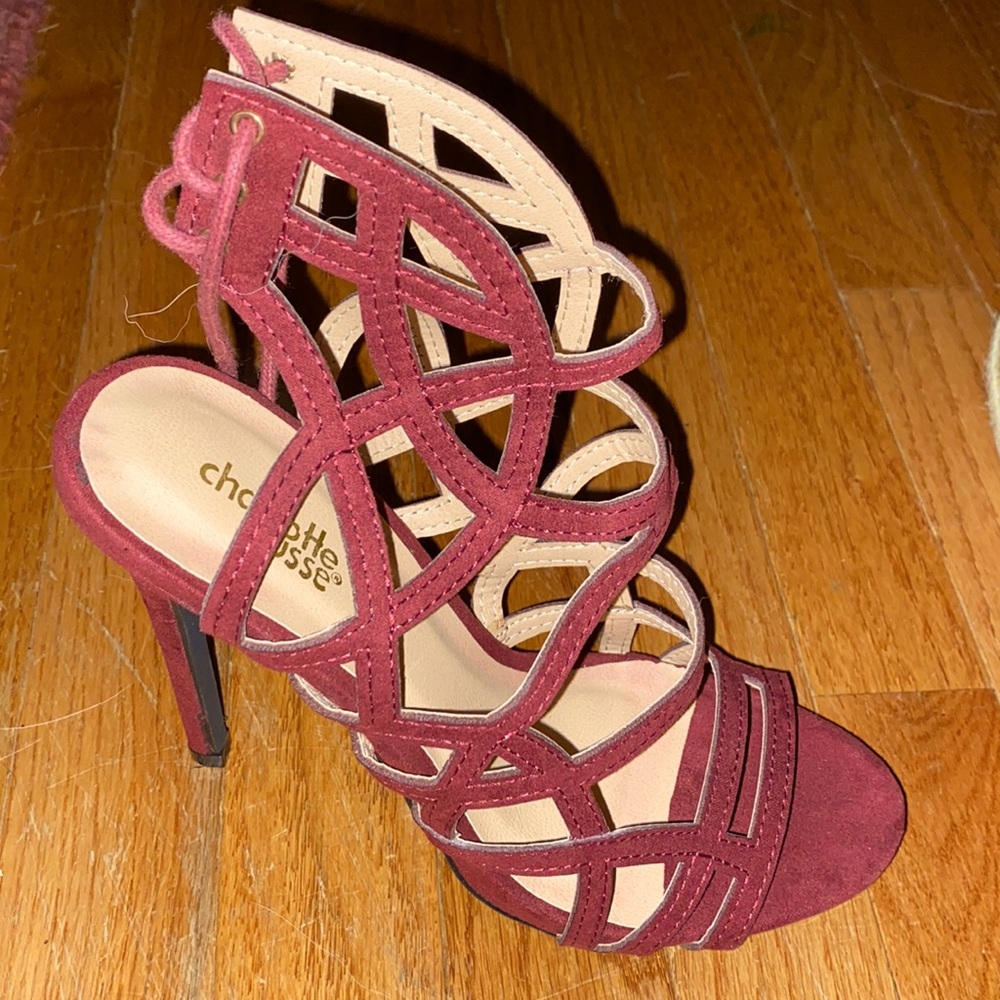 New Charlotte Russe burgundy suede 5” high heels; size 8. Never worn; NWOT.